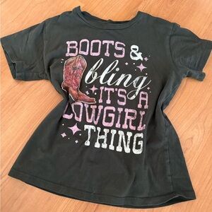 Women's Black Cowgirl Graphic Tee